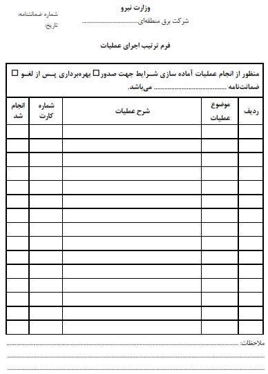 فرم پیوست آیین‌نامه — ضمیمهٔ شمارهٔ ۱۳